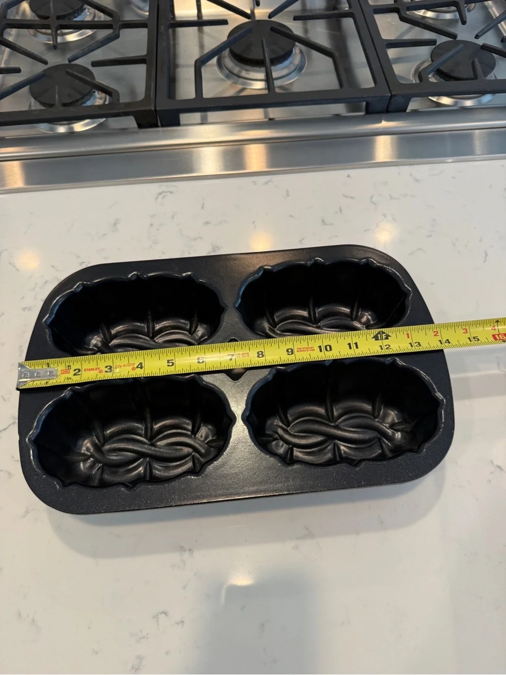 Nordic Ware Bundt Mini Loaf Pan 4 Cavity Braided Cake Mold USA Cast Aluminum